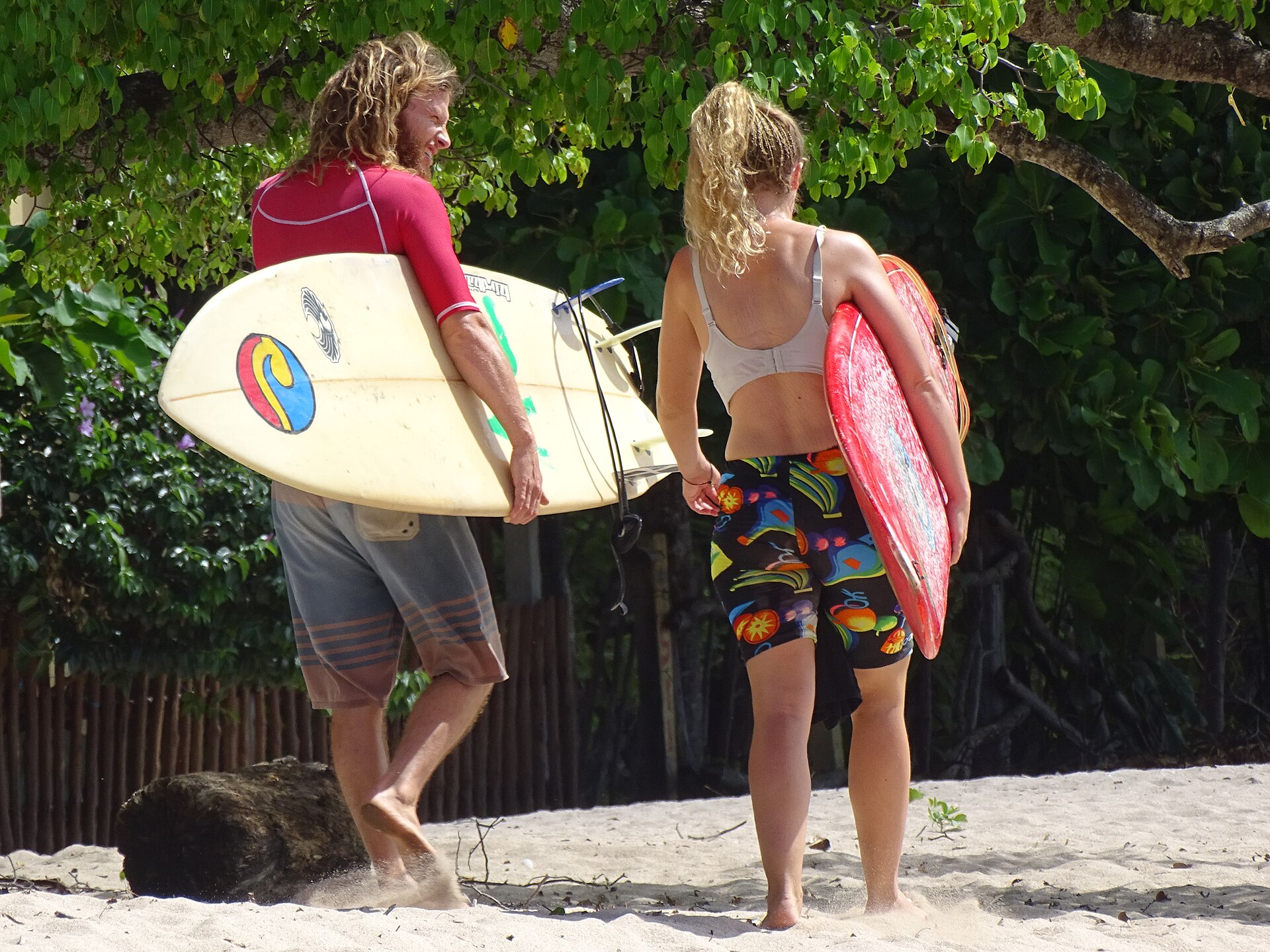 Surfers Head for the Beach - Maderas Beach - North of San Juan del Sur - Nicaragua