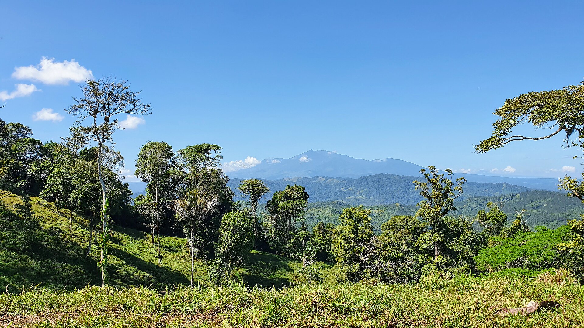 A view from the Camino de Costa Rica with the volcano Turrialba in the background
